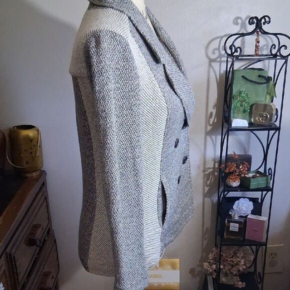 Anthropologie Saturday Sunday Women's Black and White Marled Blazer Jacket XXSP - Picture 7 of 12